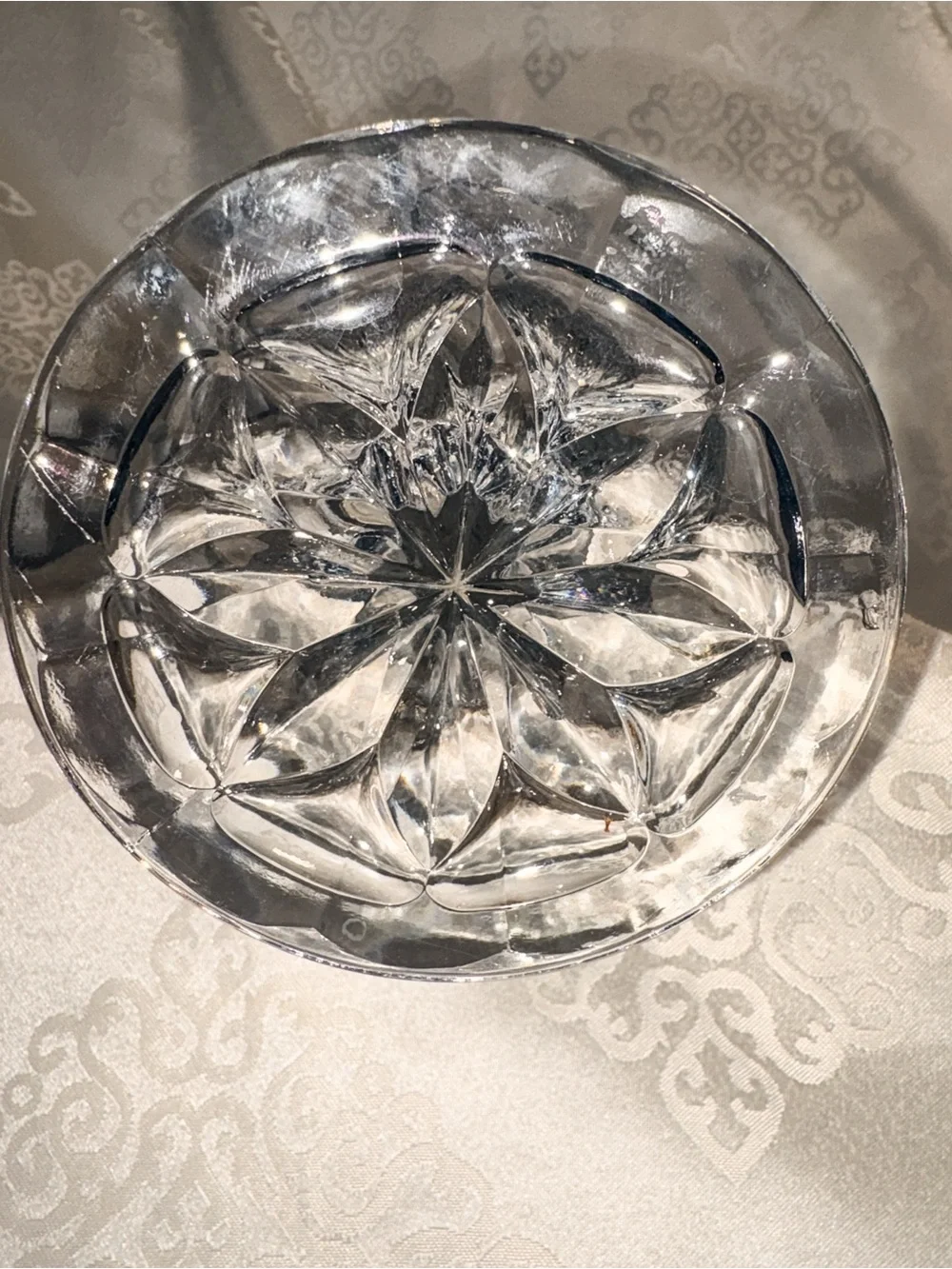 Vintage Heavy Lead Crystal Vase | Elegant 10” Cut Crystal Trumpet Vase